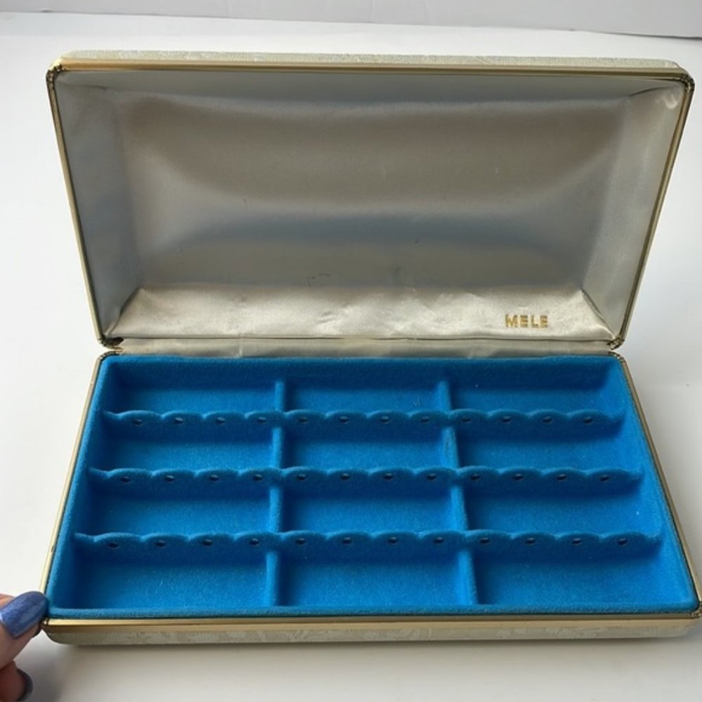 VINTAGE White & Blue Meme Travel Case